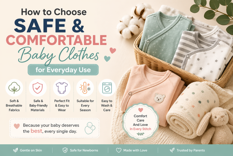 How to select safe and comfortable baby clothes to use on a daily basis.