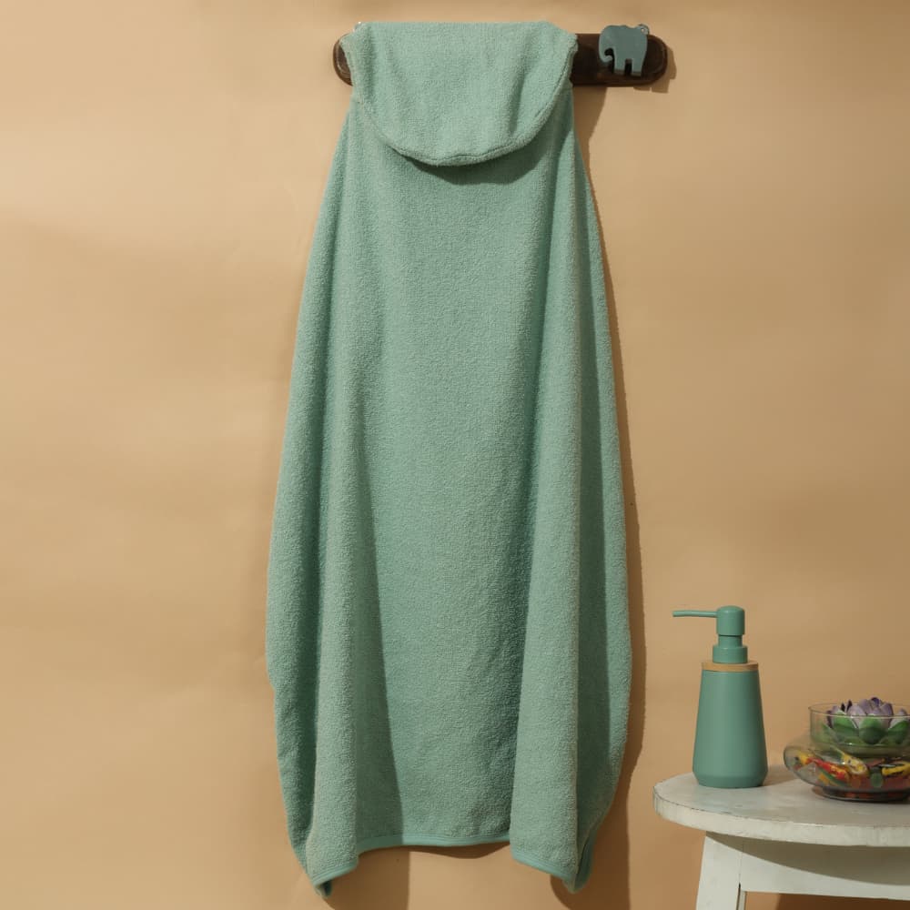 Cozy baby hooded towel with ears, Huggy Hood by Aadmom.